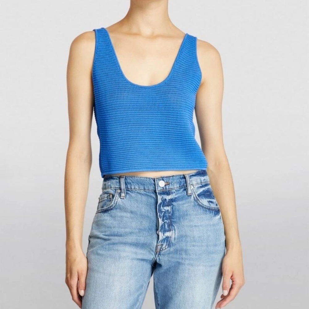FRAME - Blue Knit Tank Top